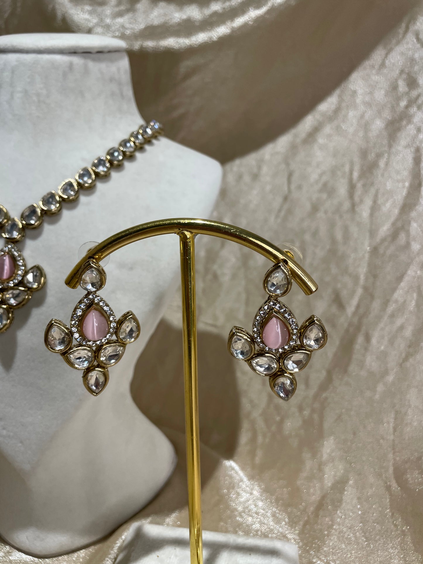 baby pink necklace set