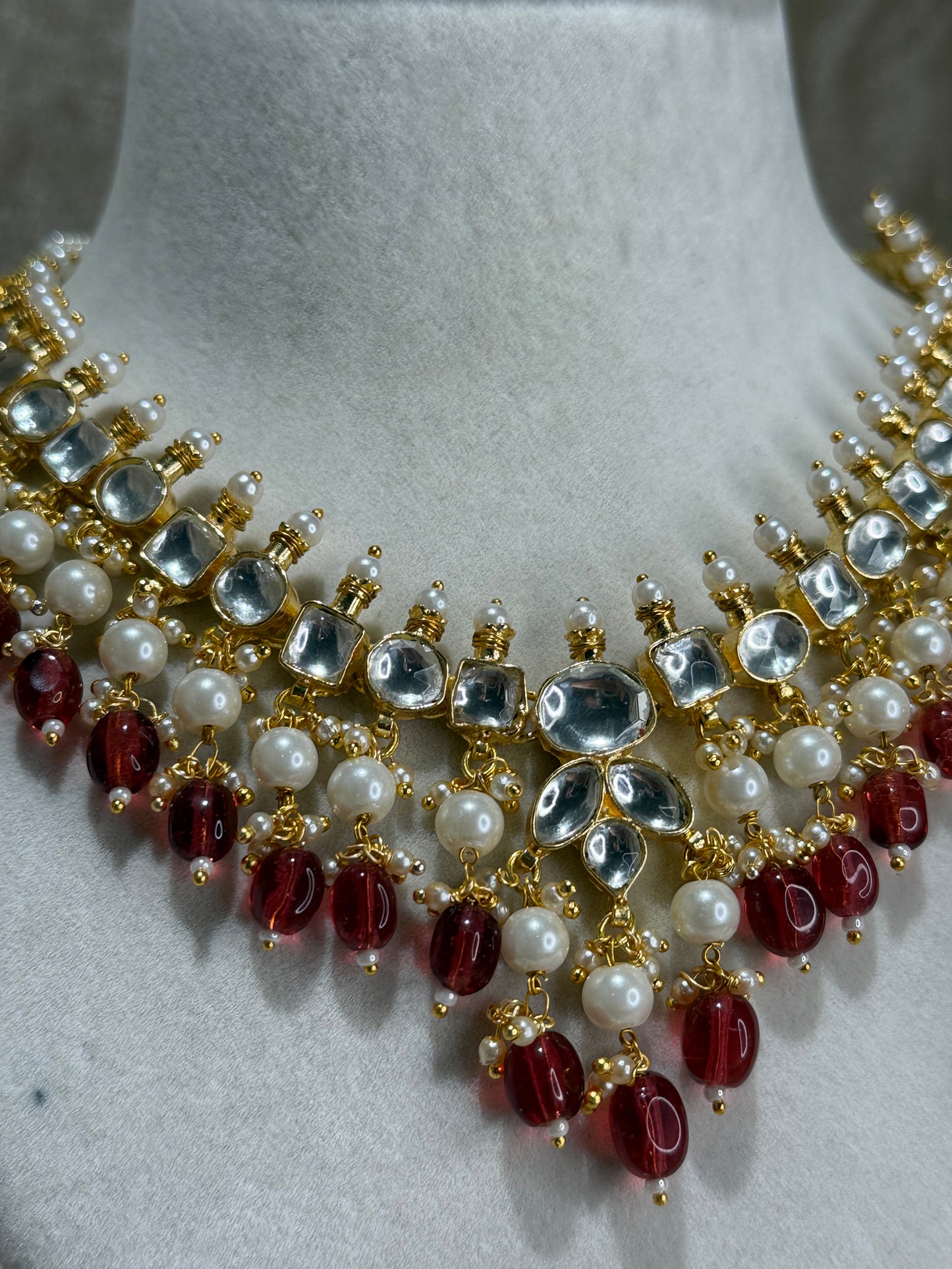 maroon necklace set