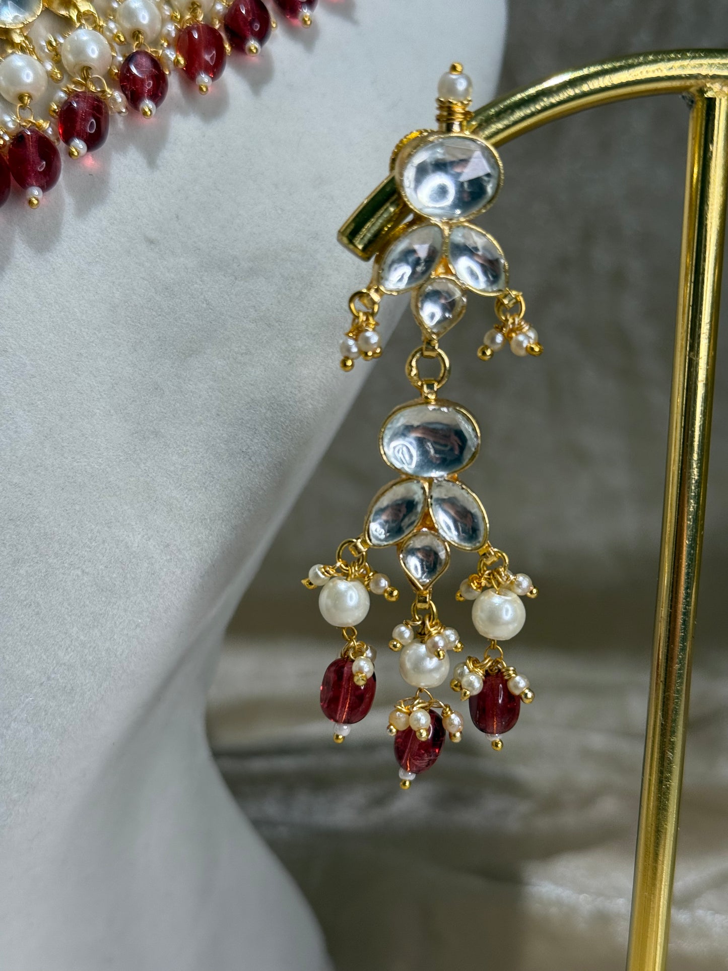 maroon necklace set
