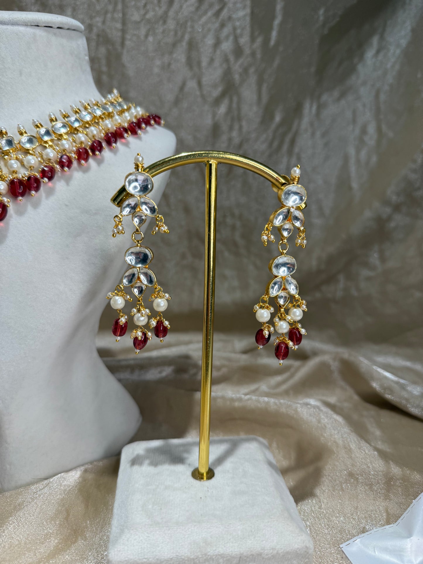 maroon necklace set