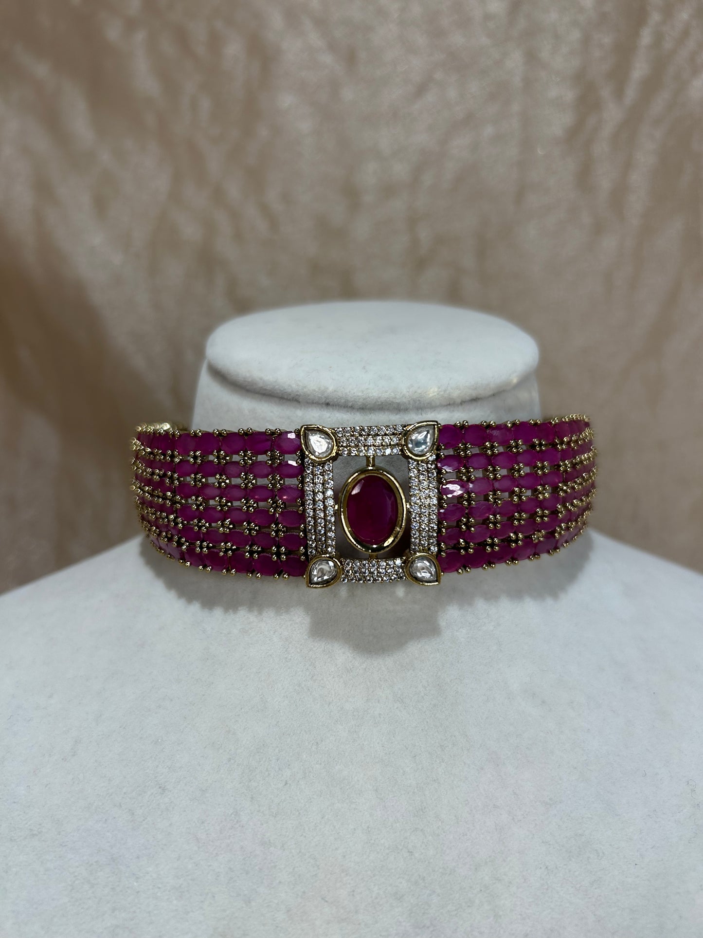 hot pink choker set