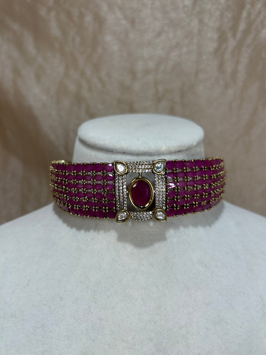 hot pink choker set