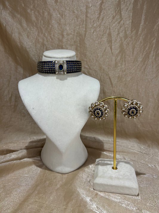 navy blue choker set