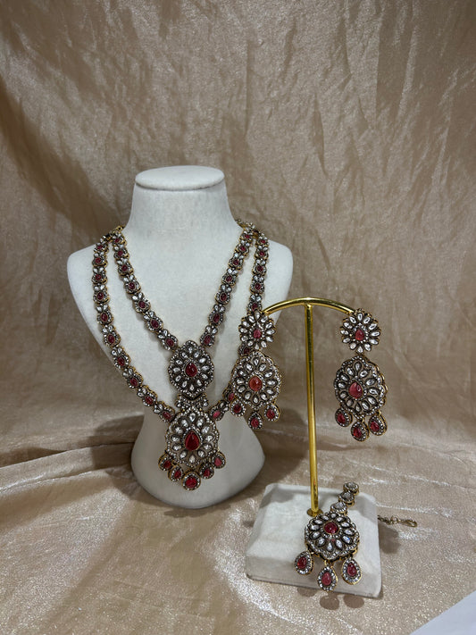 hot pink layered necklace