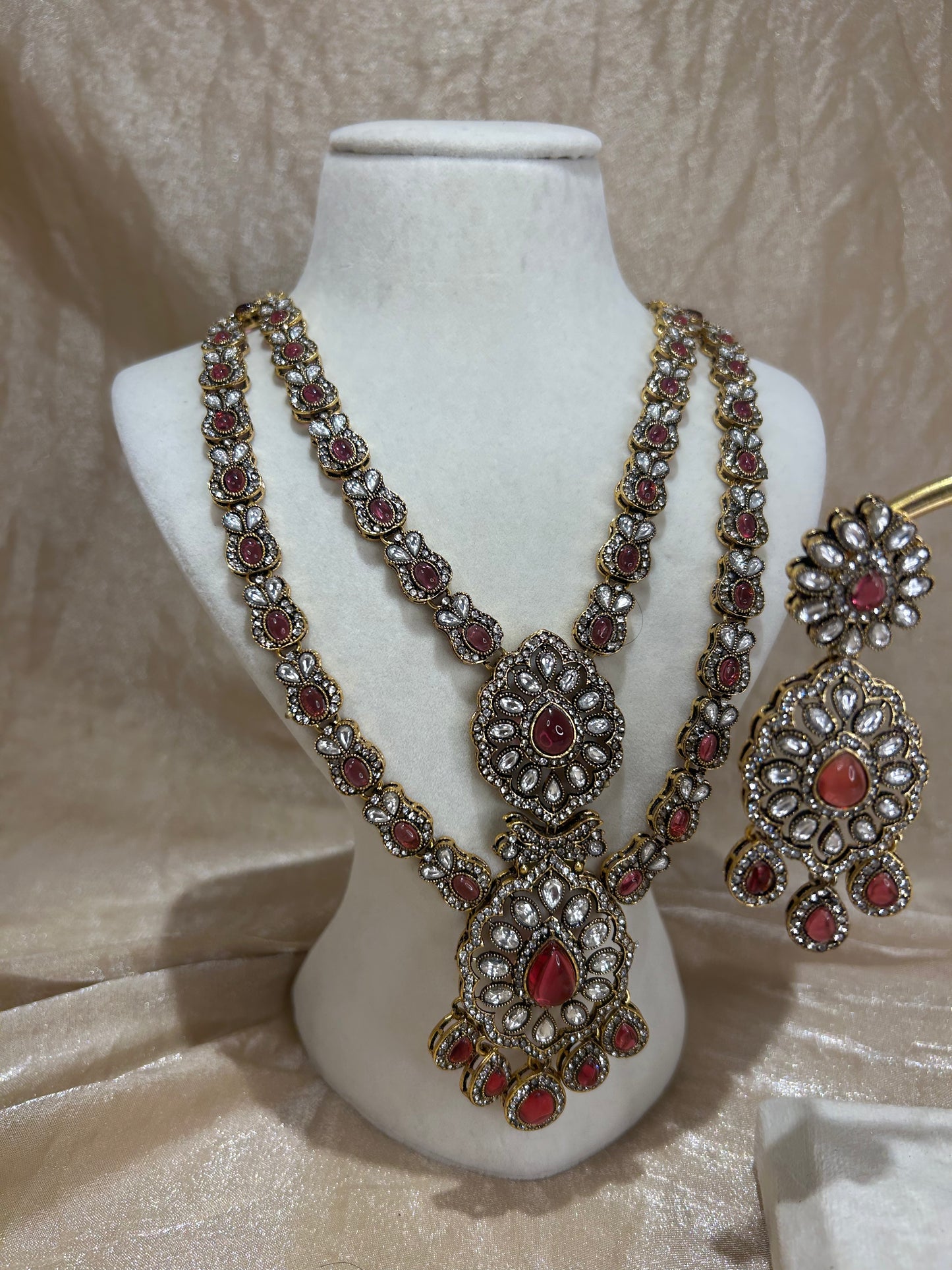 hot pink layered necklace