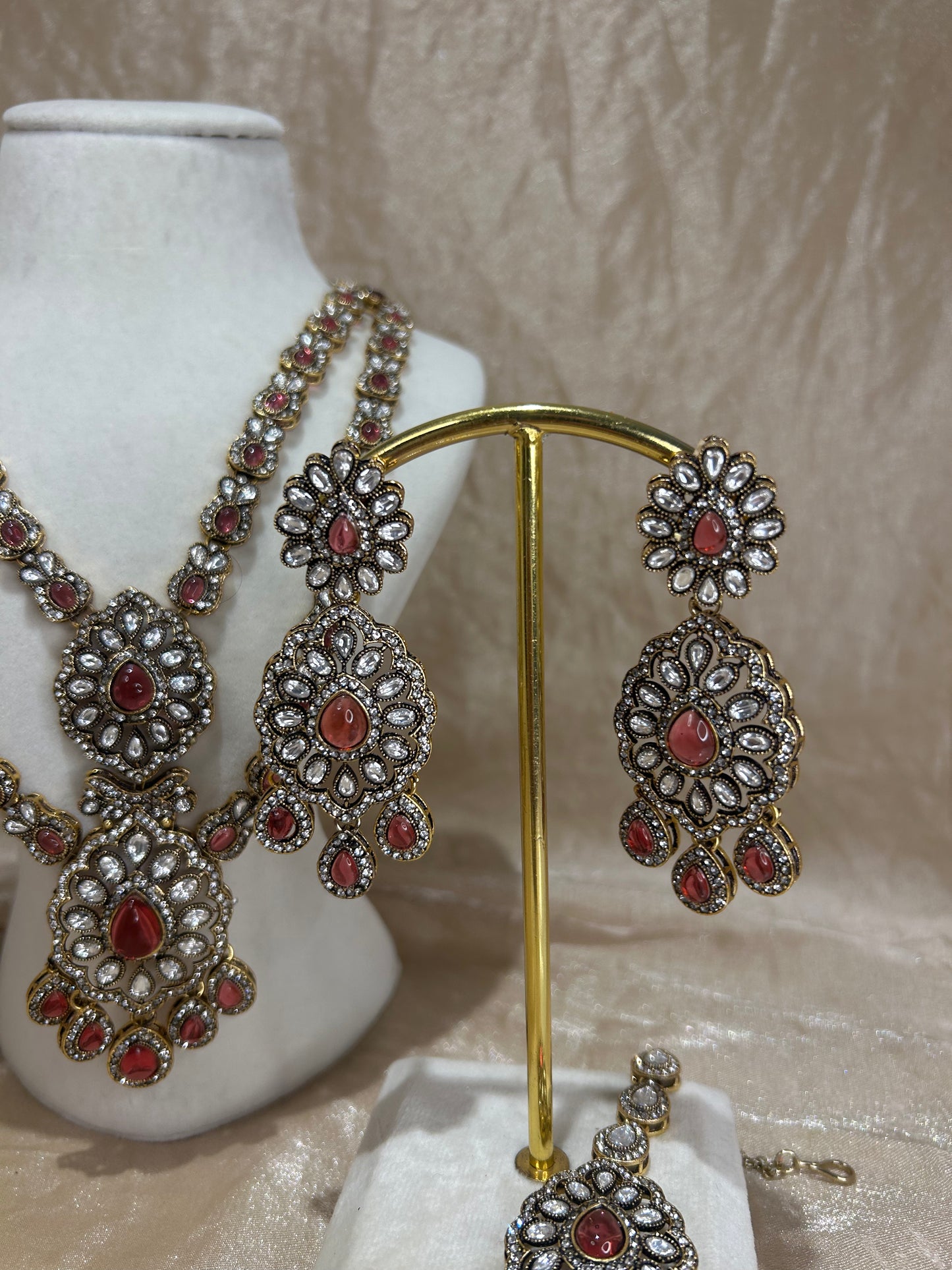 hot pink layered necklace