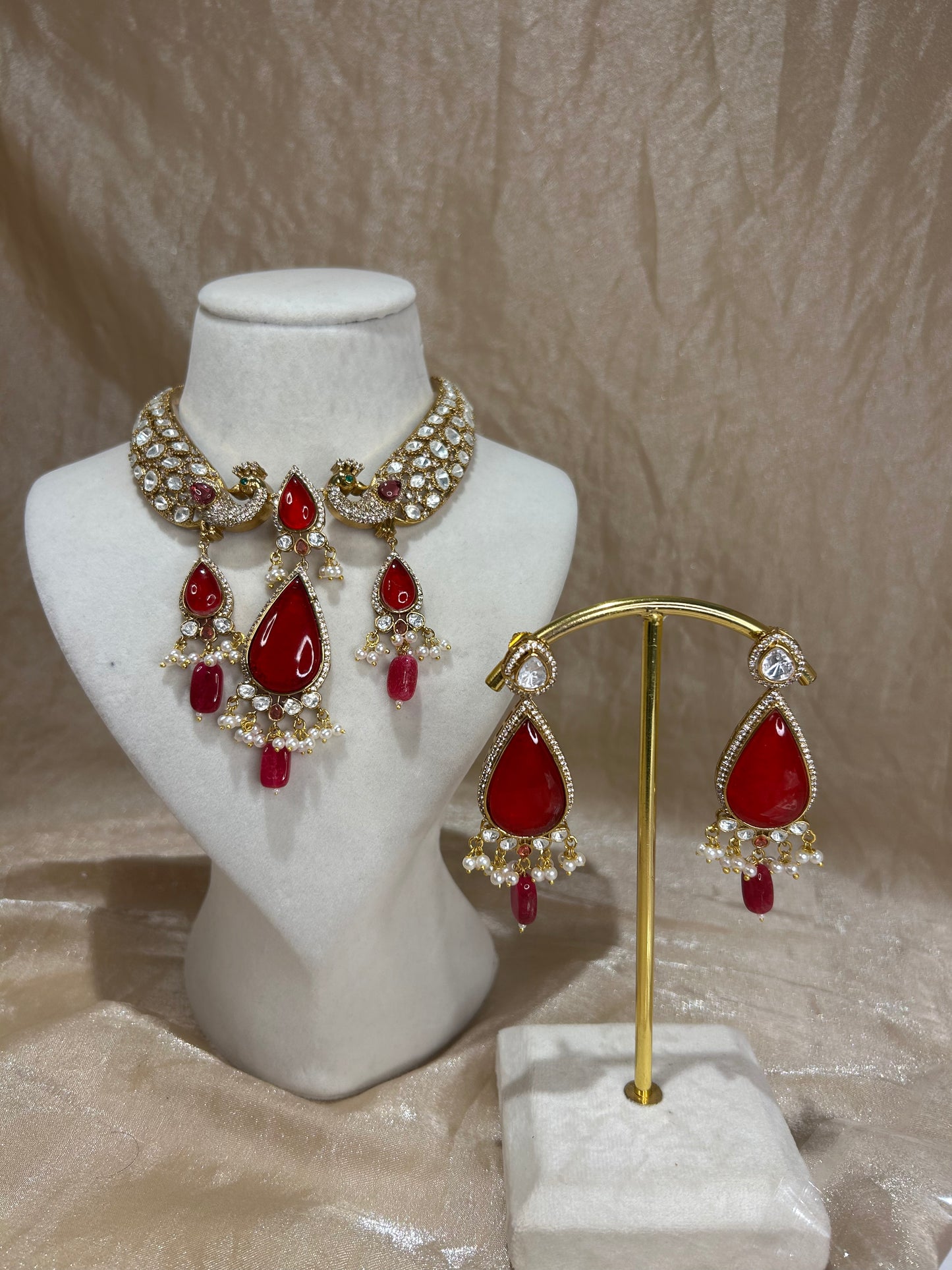 red necklace set