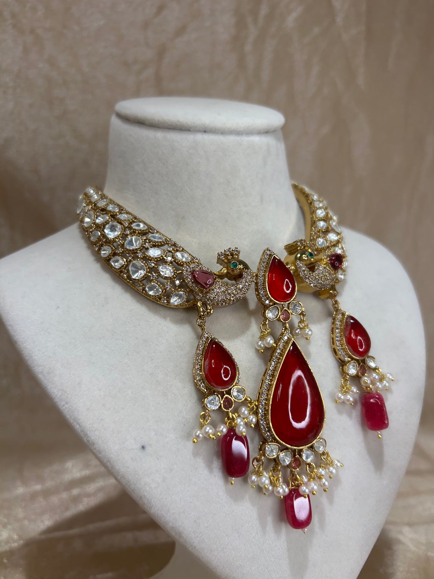red necklace set