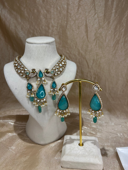 blue necklace set