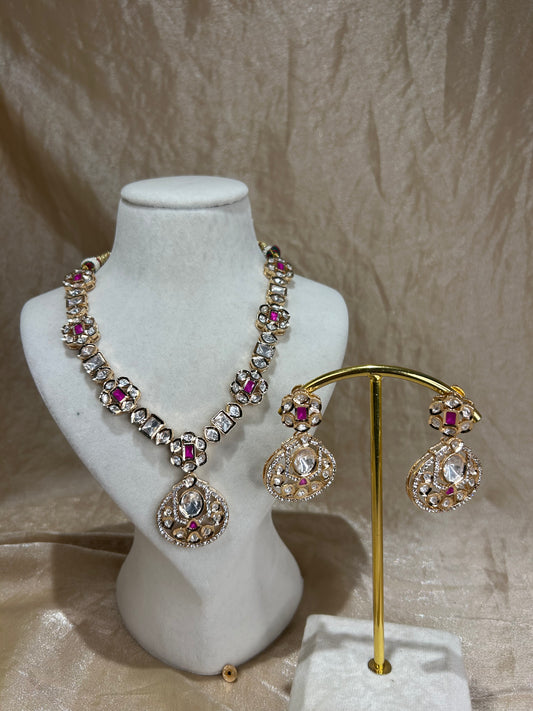 hot pink necklace set