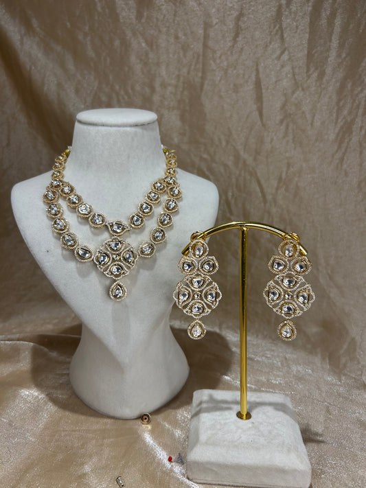 layered gold necklace set