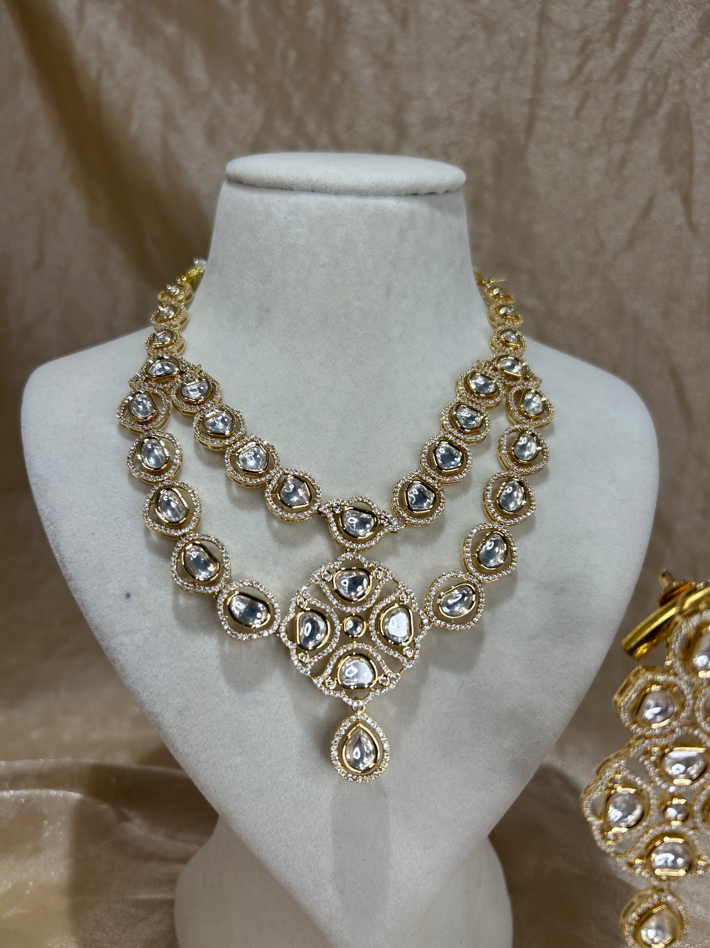 layered gold necklace set