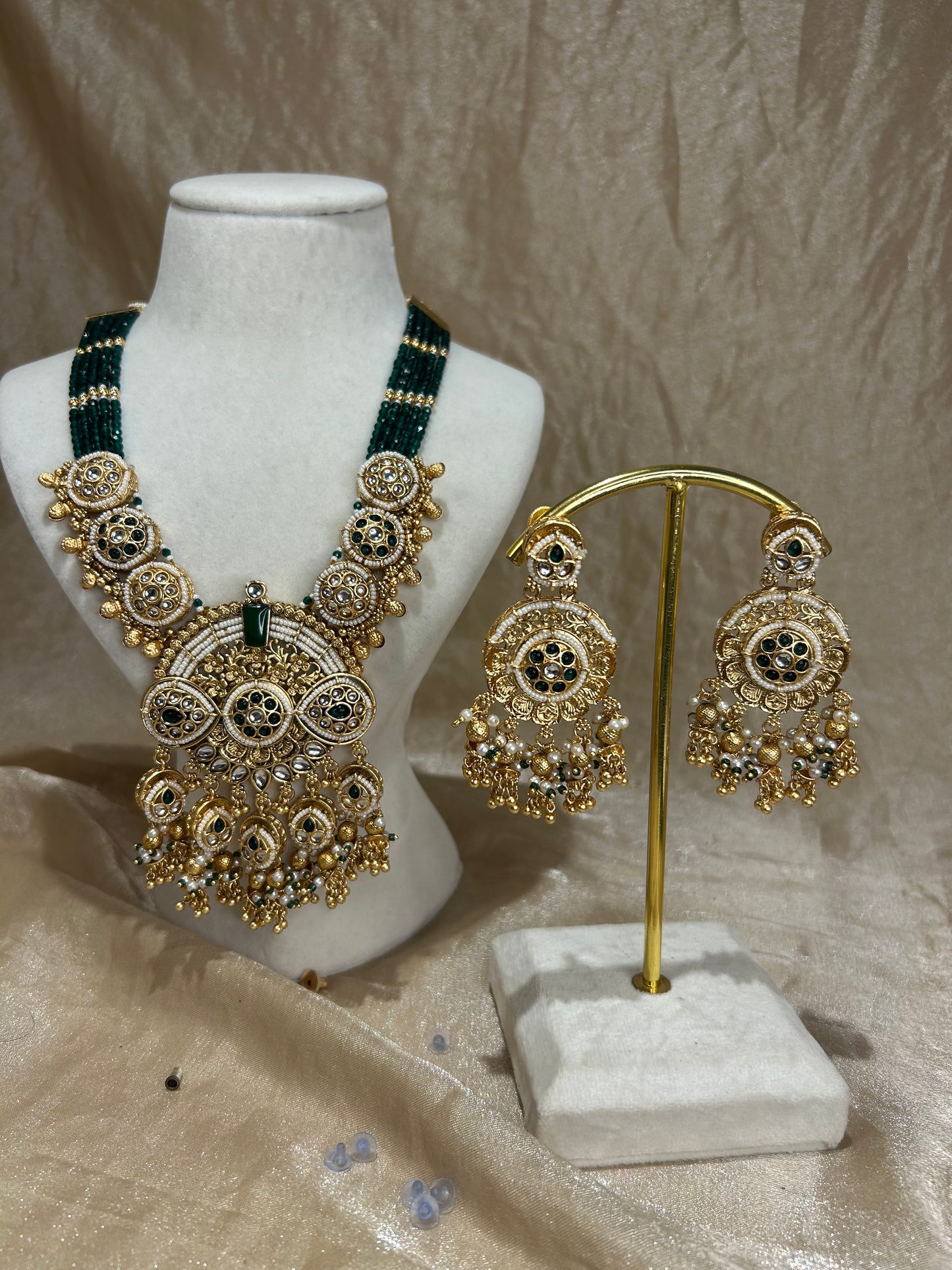 emerald green necklace set