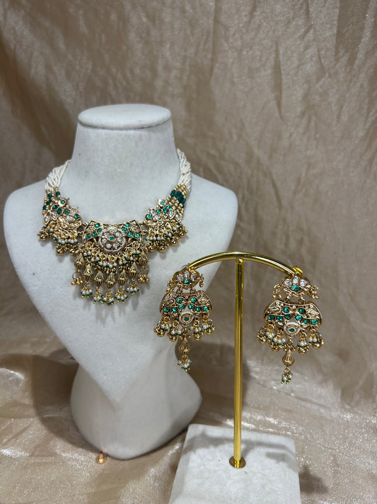 emerald green necklace set