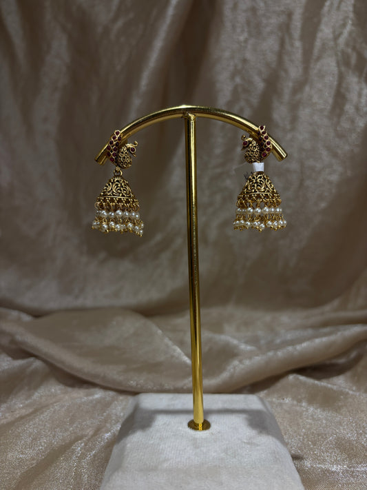 antique gold jhumki