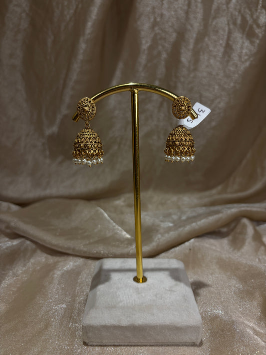 antique gold jhumki