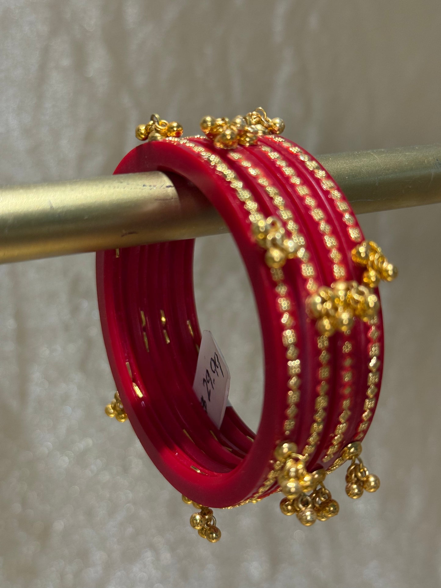 dainty red choora bangles