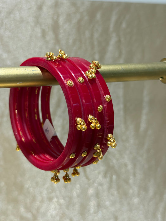 red gold accent bangles
