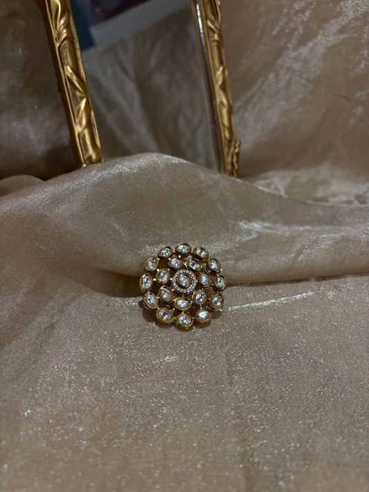 kundan statement ring