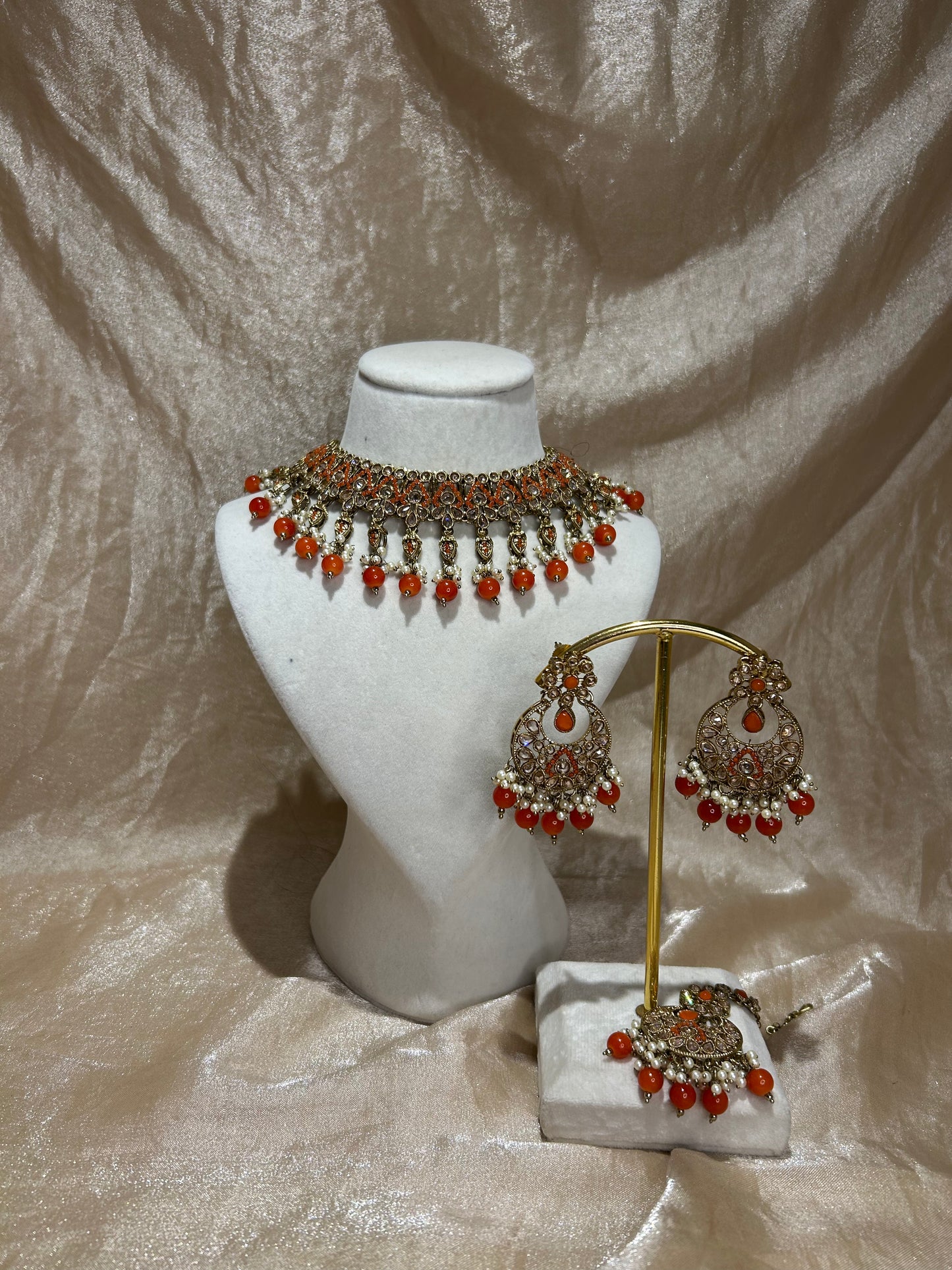 orange necklace set