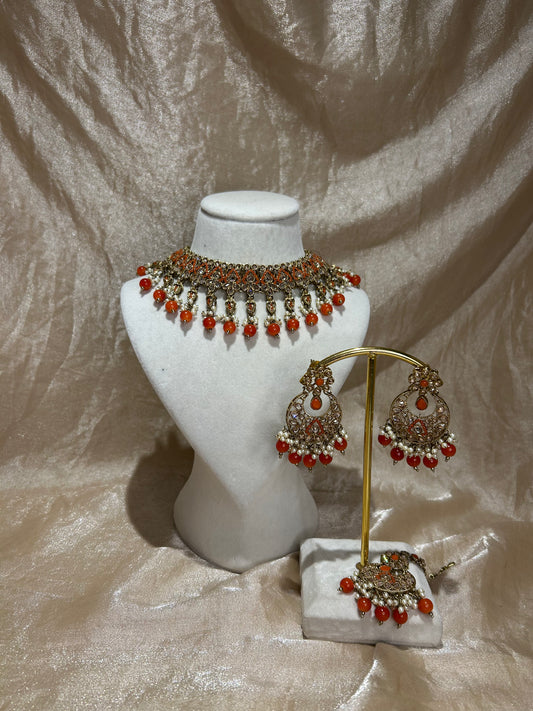orange necklace set