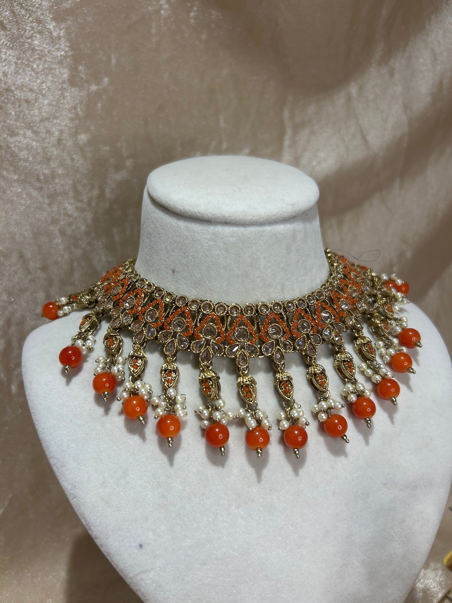 orange necklace set