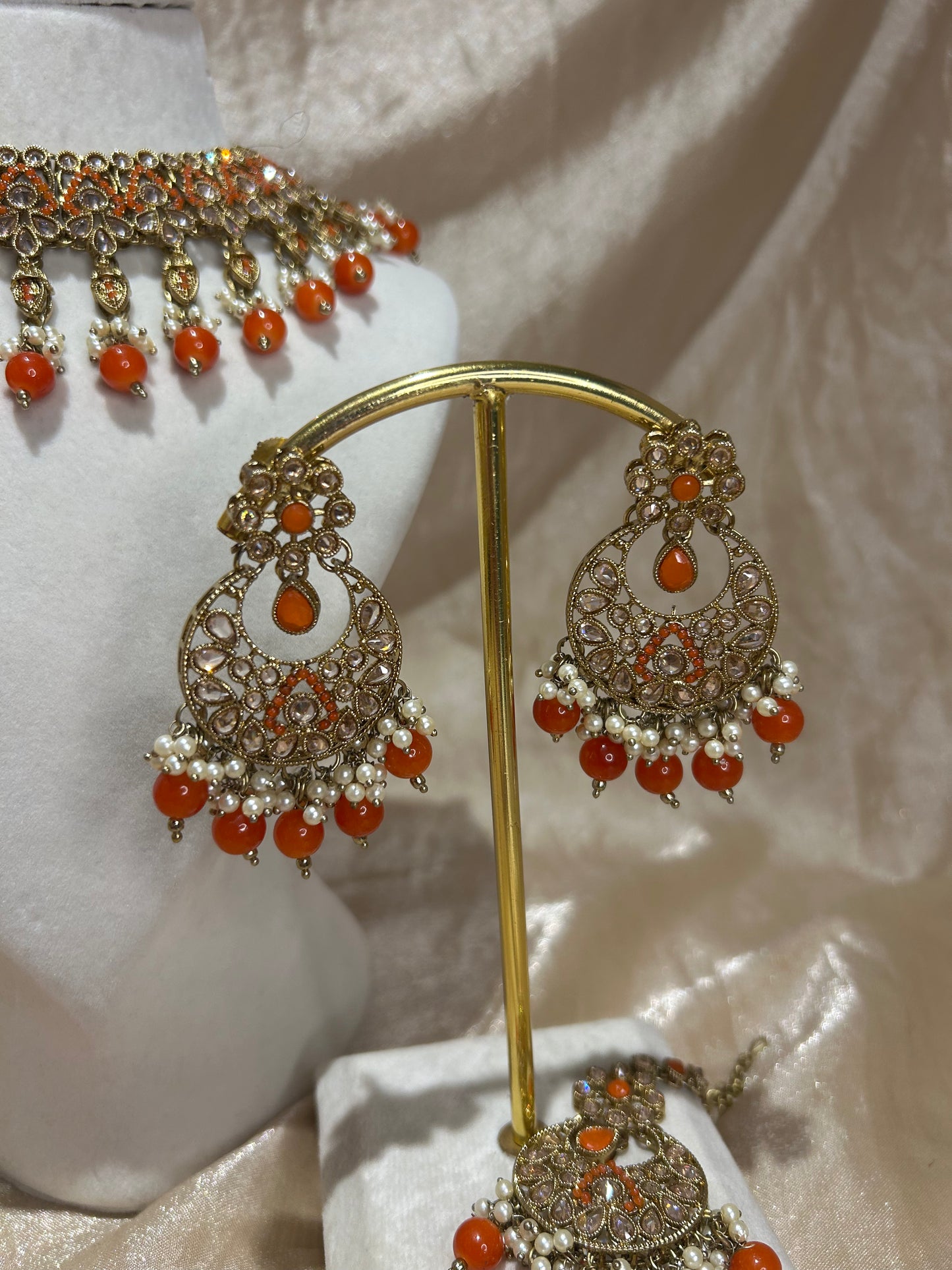 orange necklace set