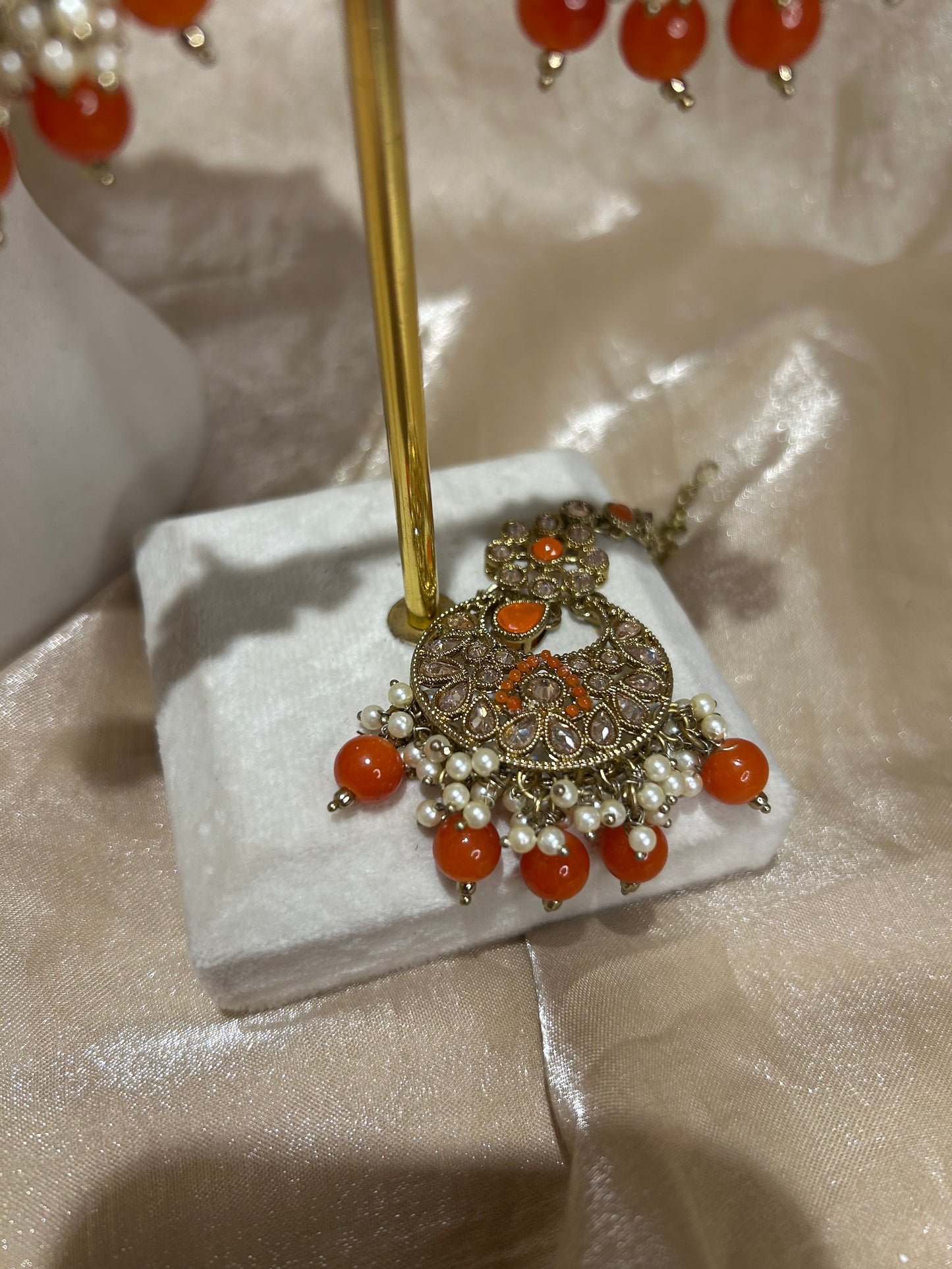 orange necklace set