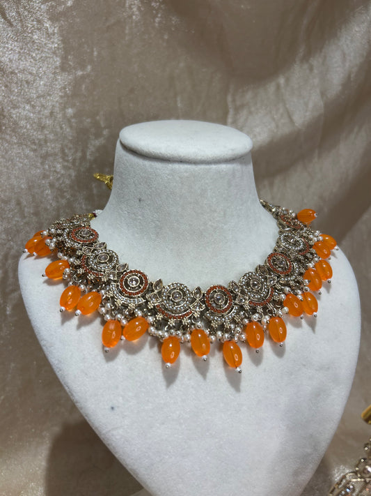 orange necklace set