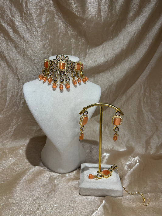 orange choker set