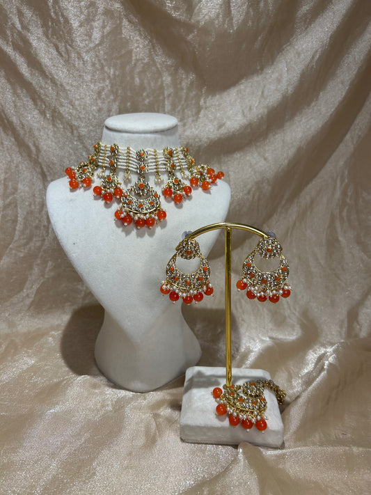 orange choker set