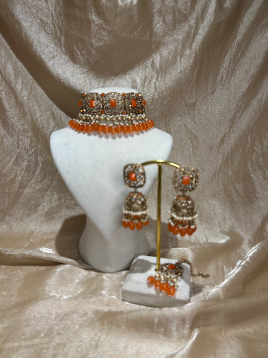 orange choker set