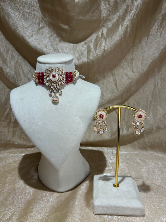 hot pink choker set