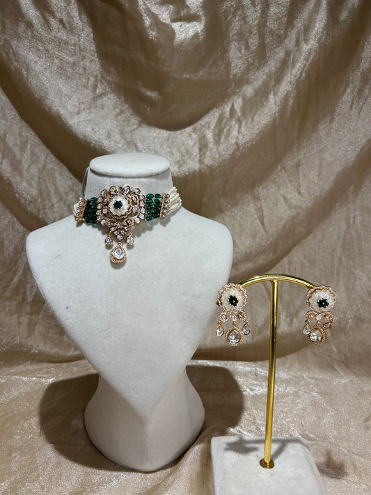 emerald green choker set