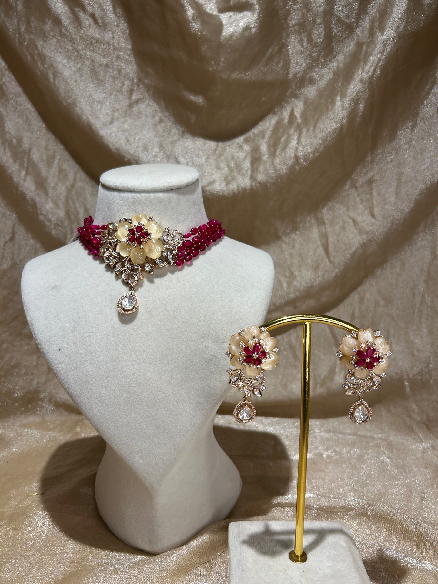 hot pink choker set