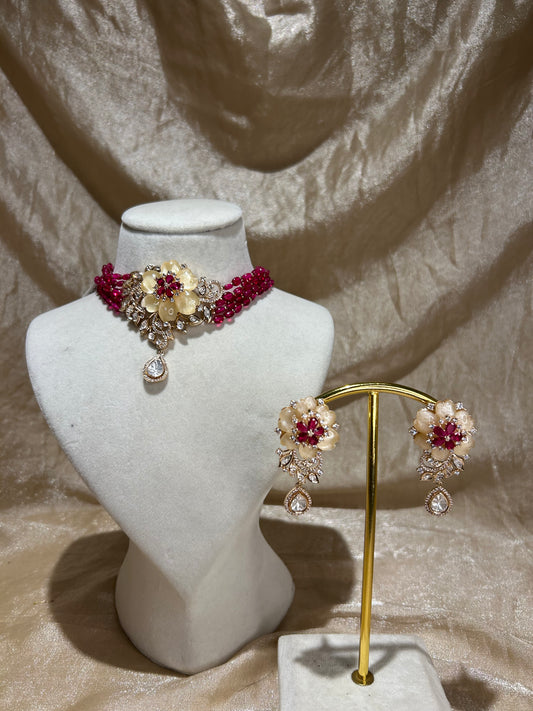 hot pink choker set