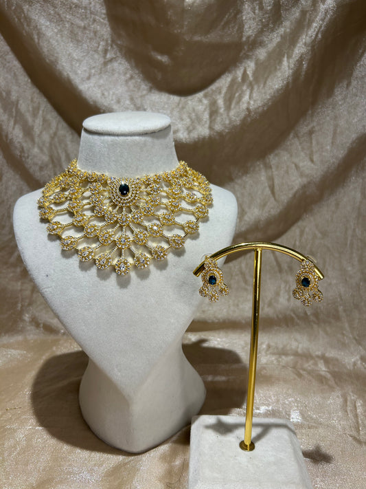 navy blue necklace set