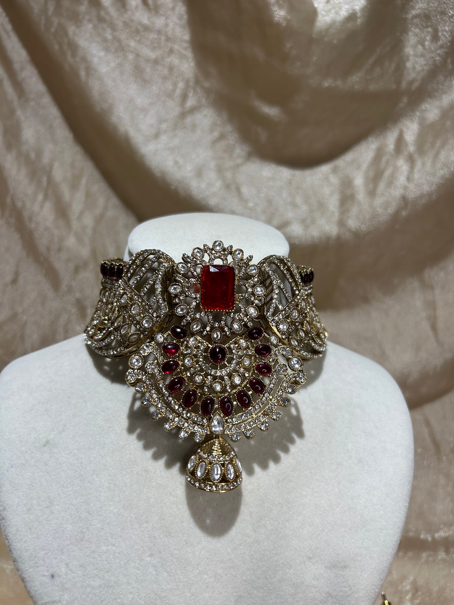 maroon choker set