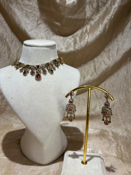 hot pink necklace set