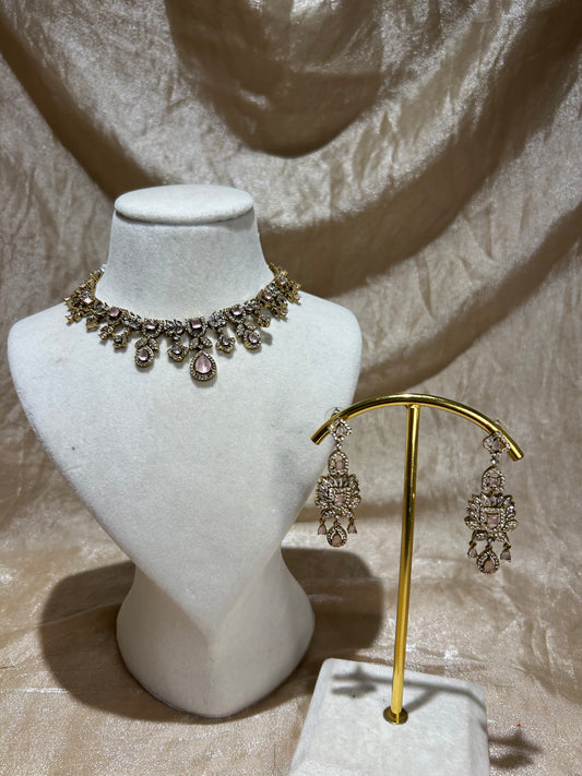 baby pink necklace set