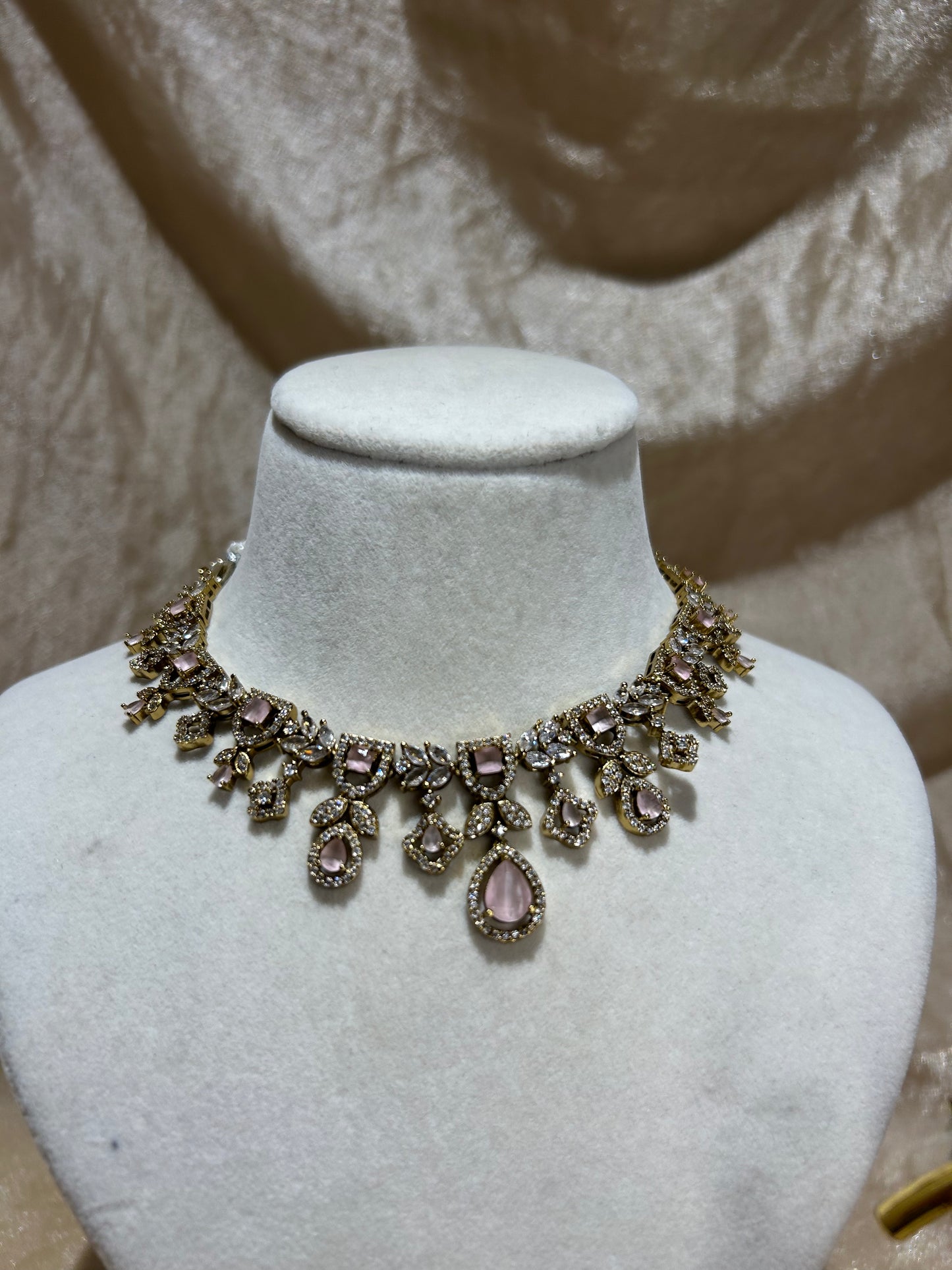 baby pink necklace set