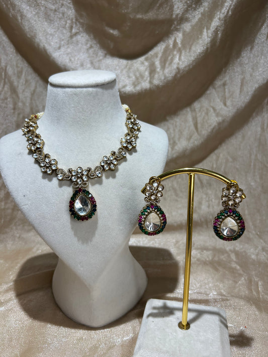 emerald green necklace set