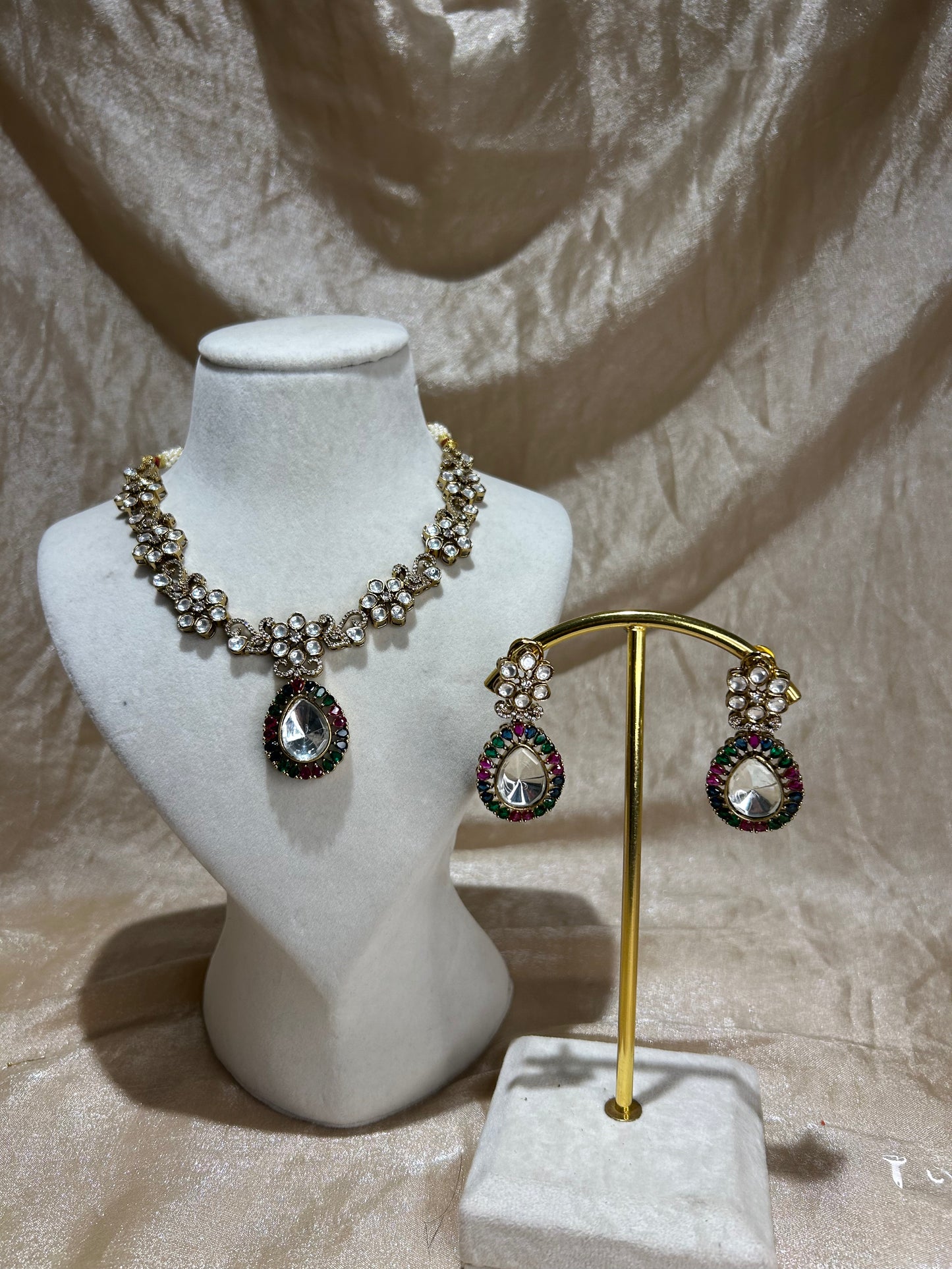 emerald green necklace set
