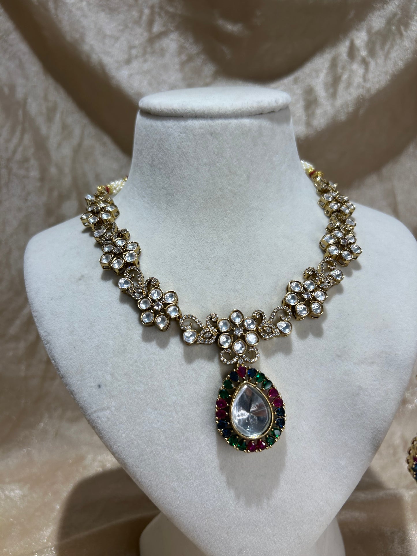 emerald green necklace set