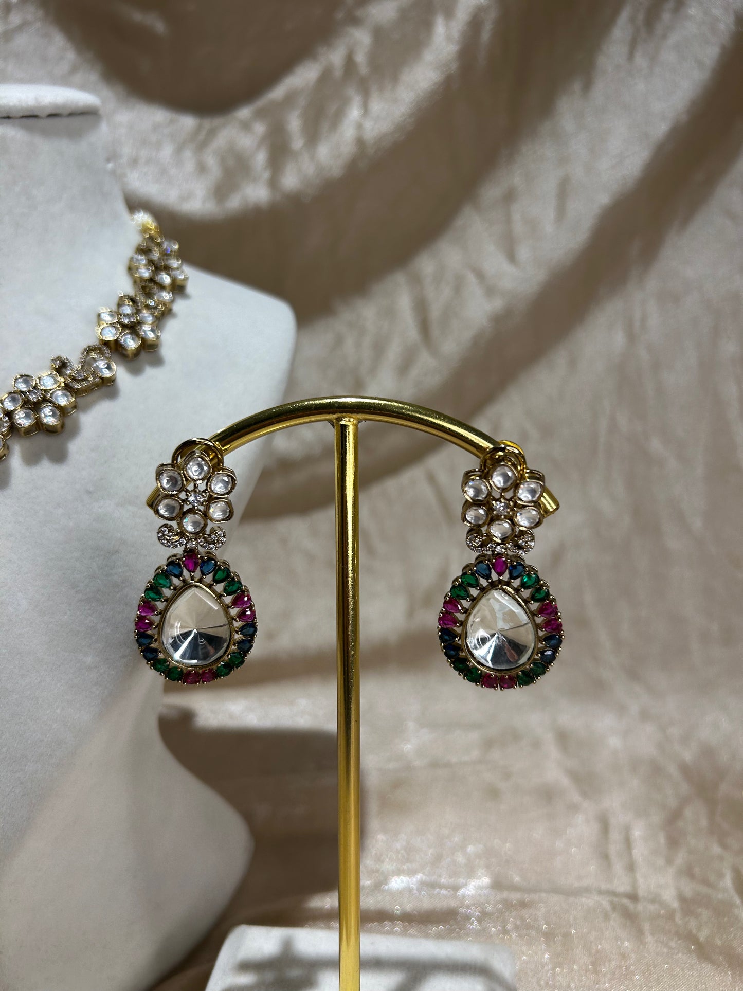 emerald green necklace set