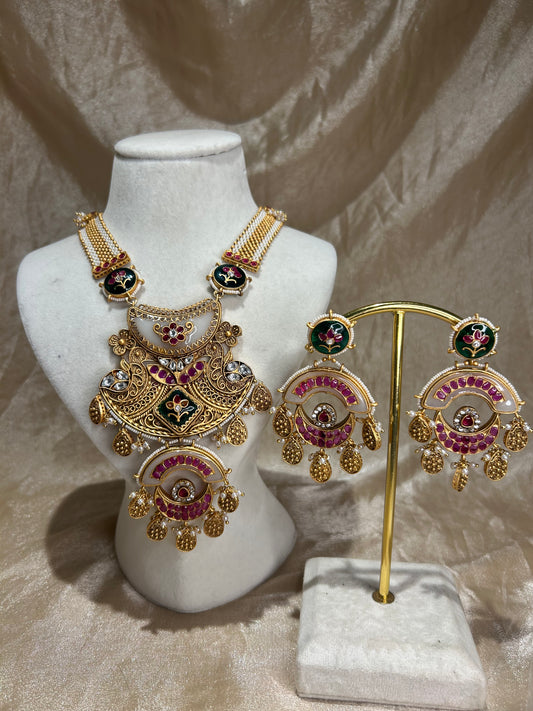 heritage multi colour necklace set