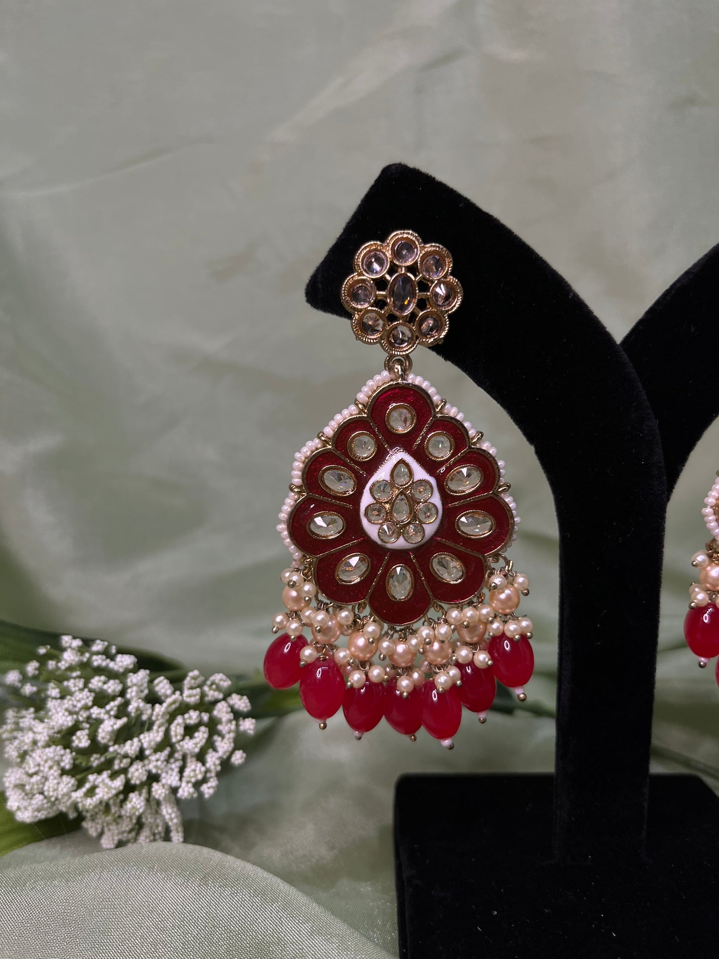 Maroon earrings
