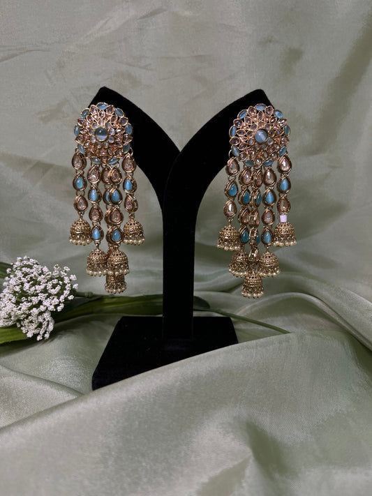 Light blue dangling earrings