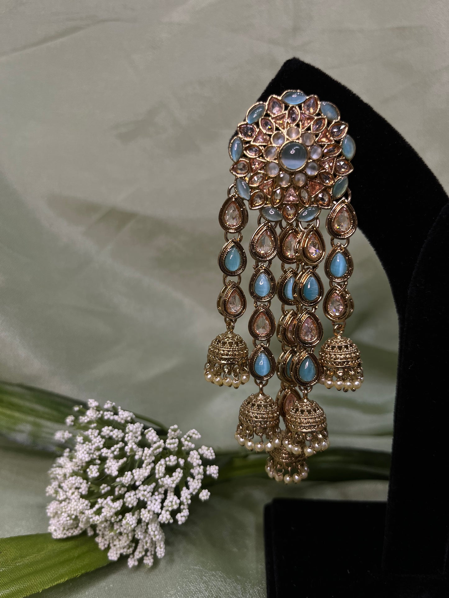 Light blue dangling earrings