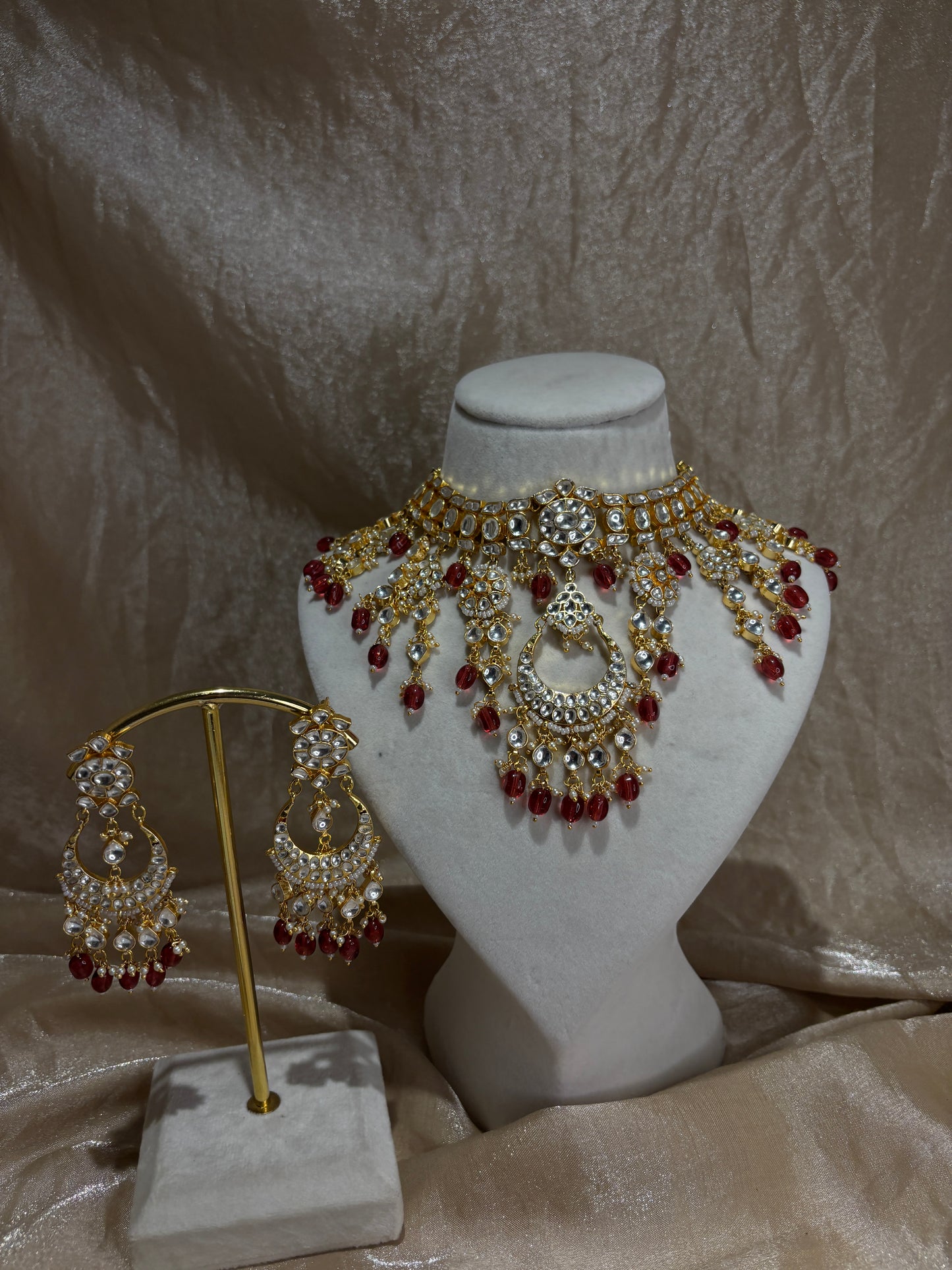 maroon choker set
